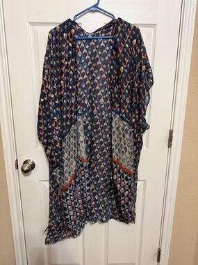 Navy Floral Boho Kimono